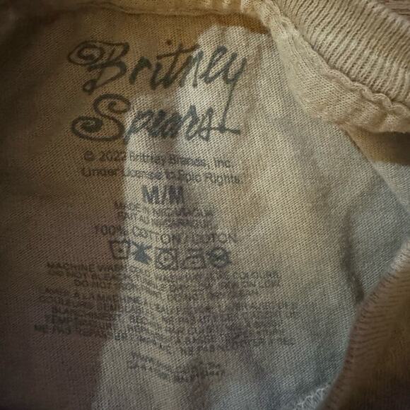 Britney Spears Tan Light Tie Dye Graphic T-shirt, Size Medium, New without Tag - Picture 4 of 5